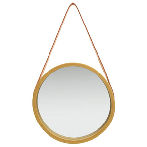 Specchio da Parete con Cinghia 40 cm Oro