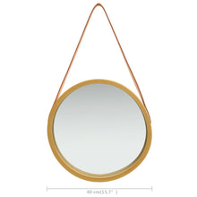 Carica l&#39;immagine nel visualizzatore di Gallery, Specchio da Parete con Cinghia 40 cm Oro