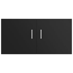Mobiletto da Parete Nero 80x39x40 cm in Legno Multistrato