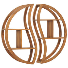Load image into Gallery viewer, Mensola Yin Yang 100x20x100 cm in Legno Massello di Teak