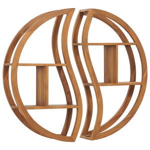Mensola Yin Yang 100x20x100 cm in Legno Massello di Teak