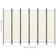 Load image into Gallery viewer, Paravento a 6 Pannelli Bianco 240x180 cm