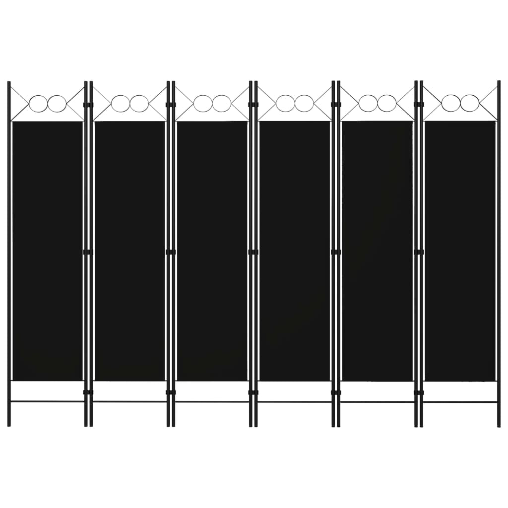 Separè 6 Pannelli Nero 240x180 cm