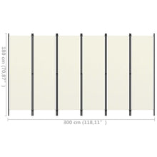 Carica l&#39;immagine nel visualizzatore di Gallery, Paravento a 6 Pannelli Bianco 300x180 cm
