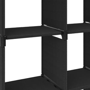 Libreria 9 Vani a Cubo Nero 103x30x107,5 cm in Acciaio e Tessuto
