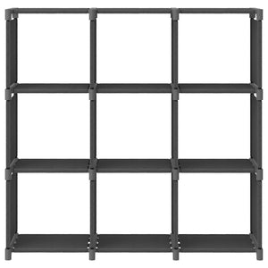 Libreria 9 Vani a Cubo Grigio 103x30x107,5 cm in Acciaio e Tessuto