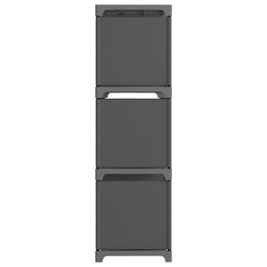 Libreria 9 Vani a Cubo Grigio 103x30x107,5 cm in Acciaio e Tessuto