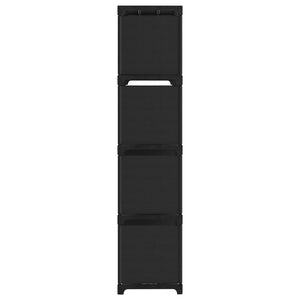 Libreria 12 Vani a Cubo Nera 103x30x141 cm in Acciaio e Tessuto