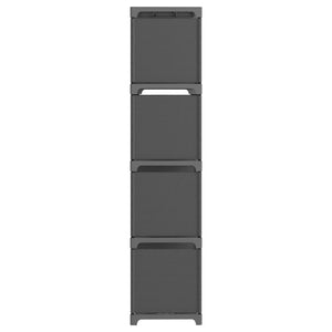 Libreria 12 Vani a Cubo Grigia 103x30x141 cm in Acciaio e Tessuto