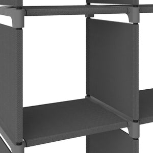 Libreria 12 Vani a Cubo Grigia 103x30x141 cm in Acciaio e Tessuto
