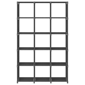 Libreria 15 Vani a Cubo Grigio 103x30x107,5 cm in Acciaio e Tessuto