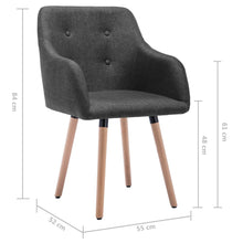 Carica l&#39;immagine nel visualizzatore di Gallery, Sedie da Pranzo 2 pz Grigio Scuro in Tessuto
