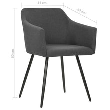 Carica l&#39;immagine nel visualizzatore di Gallery, Sedie da Pranzo 2 pz Grigio Scuro in Tessuto
