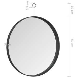 Specchio Sospeso con Gancio Nero 50 cm