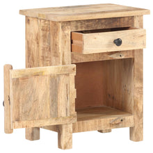 Load image into Gallery viewer, Mobiletto con anta e cassetto 40x30x50 cm in Legno Massello di Mango Grezzo