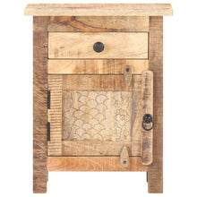 Load image into Gallery viewer, Mobiletto con anta e cassetto 40x30x50 cm in Legno Massello di Mango Grezzo