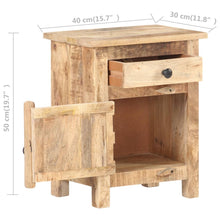 Load image into Gallery viewer, Mobiletto con anta e cassetto 40x30x50 cm in Legno Massello di Mango Grezzo