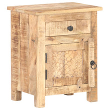 Load image into Gallery viewer, Mobiletto con anta e cassetto 40x30x50 cm in Legno Massello di Mango Grezzo