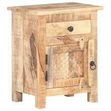 Load image into Gallery viewer, Mobiletto con anta e cassetto 40x30x50 cm in Legno Massello di Mango Grezzo