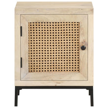 Load image into Gallery viewer, Mobiletto con anta 40x30x50 cm Legno Massello di Mango e Canna Naturale