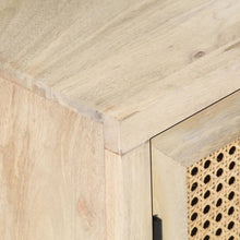 Load image into Gallery viewer, Mobiletto con anta 40x30x50 cm Legno Massello di Mango e Canna Naturale