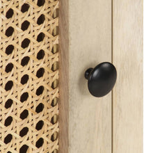 Load image into Gallery viewer, Mobiletto con anta 40x30x50 cm Legno Massello di Mango e Canna Naturale