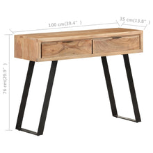 Load image into Gallery viewer, Tavolo Consolle 100x35x76cm in Massello d&#39;Acacia con Bordi Vivi