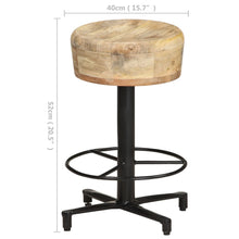 Laden Sie das Bild in den Galerie-Viewer, Sgabelli da Bar 2 pz 52 cm in Legno Massello di Mango