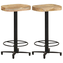 Laden Sie das Bild in den Galerie-Viewer, Sgabelli da Bar 2 pz 66 cm in Legno Massello di Mango