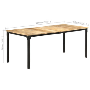 Tavolo da Pranzo 180x90x76 cm in Legno di Mango Grezzo