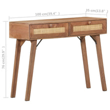 Carica l&#39;immagine nel visualizzatore di Gallery, Tavolo Consolle 100x35x76 cm in Legno Massello di Mango