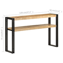 Carica l&#39;immagine nel visualizzatore di Gallery, Mobiletto Consolle 120x30x75 cm in Legno di Mango Grezzo