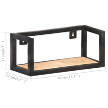 Load image into Gallery viewer, Mensole a Muro 2 pz 40 cm in Legno Massello di Mango Grezzo