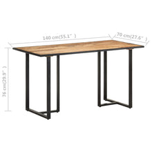 Load image into Gallery viewer, Tavolo da Pranzo 140 cm in Legno di Mango Grezzo