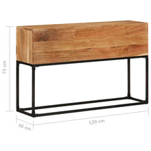 Carica l&#39;immagine nel visualizzatore di Gallery, Mobiletto Consolle 120x30x75 cm in Legno Massello di Acacia