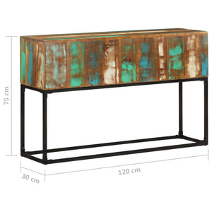 Mobiletto Consolle 120x30x75 cm in Legno Massello di Recupero