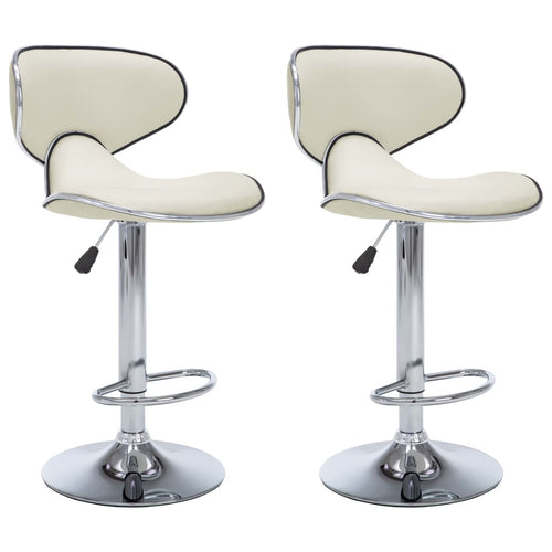 Sgabelli da Bar 2 pz Crema Similpelle