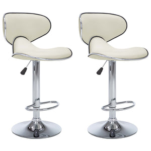Sgabelli da Bar 2 pz Crema Similpelle