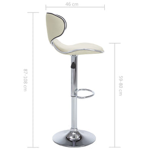 Sgabelli da Bar 2 pz Crema Similpelle