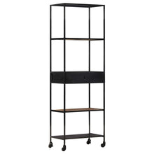 Indlæs billede til gallerivisning Libreria con 1 Cassetto 60x35x180 cm in Legno di Mango Grezzo e Ferro