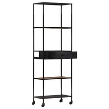 Indlæs billede til gallerivisning Libreria con 1 Cassetto 60x35x180 cm in Legno di Mango Grezzo e Ferro