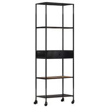 Indlæs billede til gallerivisning Libreria con 1 Cassetto 60x35x180 cm in Legno di Mango Grezzo e Ferro