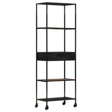 Indlæs billede til gallerivisning Libreria con 1 Cassetto 60x35x180 cm in Legno di Mango Grezzo e Ferro