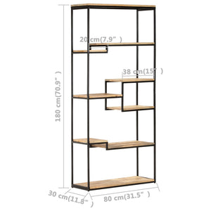 Libreria 80x30x180 cm in Legno di Mango Grezzo