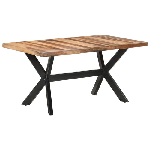 Tavolo da Pranzo 160x80x75 cm Legno Massello con Finitura Ambra