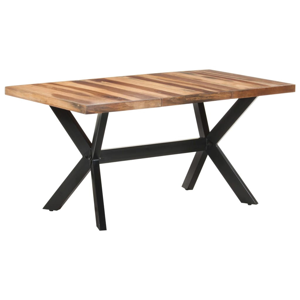 Tavolo da Pranzo 160x80x75 cm Legno Massello con Finitura Ambra
