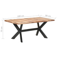 Load image into Gallery viewer, Tavolo da Pranzo 180x90x75 cm Legno Massello con Finitura Ambra
