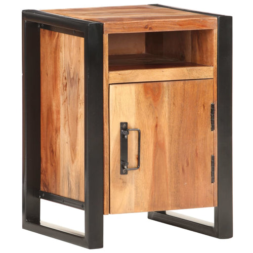 Comodino 40x35x55cm in Legno Massello di Acacia