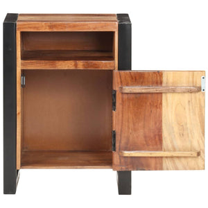 Comodino 40x35x55cm in Legno Massello di Acacia