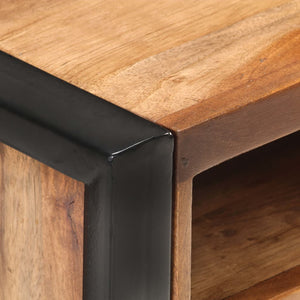 Comodino 40x35x55cm in Legno Massello di Acacia